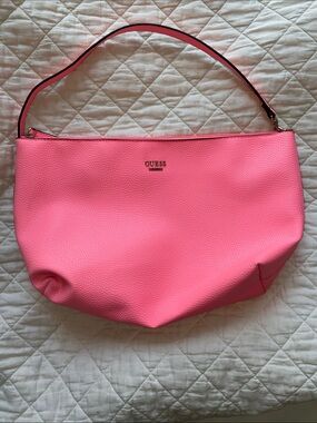 GUESS Y2K Neon Pink Large Hobo Bag with Strap Like New